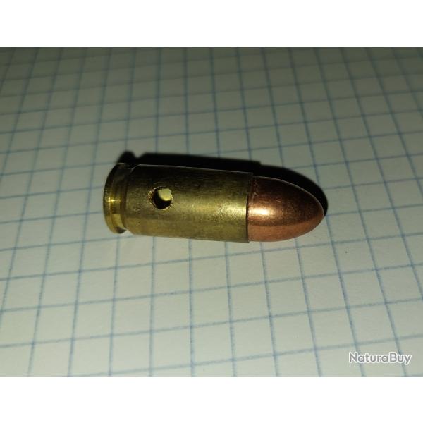 Cartouche neutralise - 9mm - Geco -  Ogive blind nez rond 115 grains