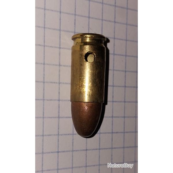 Cartouche neutralise - 9mm - Geco -  Ogive blind nez rond 115 grains terne