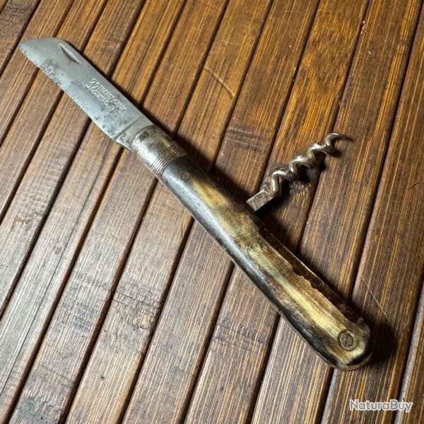 COUTEAU FRANAIS VINTAGE COLLECTOR DUMAS AN TRENTE-DEUX 32  PLAQUETTES CORNE