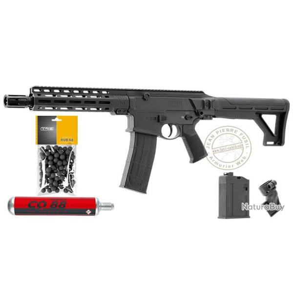 Pack carabine Umarex T4E TC 68  CO2 et balles de caoutchouc - Cal.68 (16 Joules max) - Full Auto