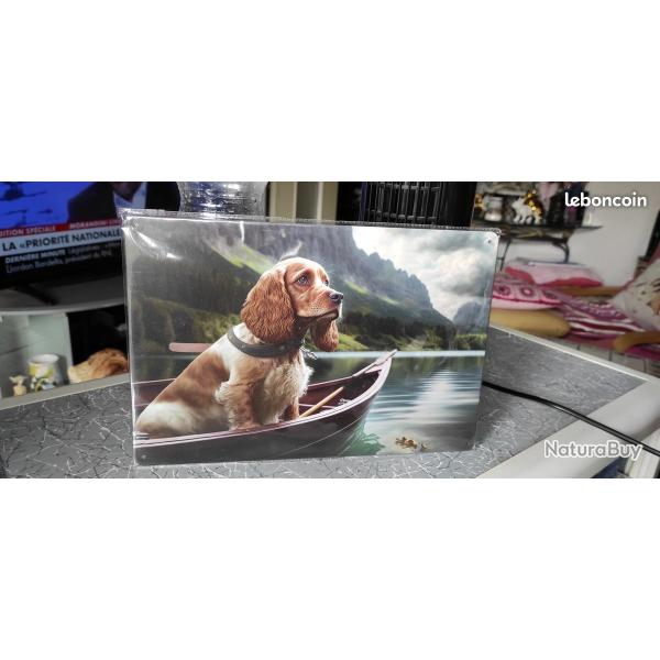 PLAQUE METALLIQUE THEME "CHIEN DE CHASSE "