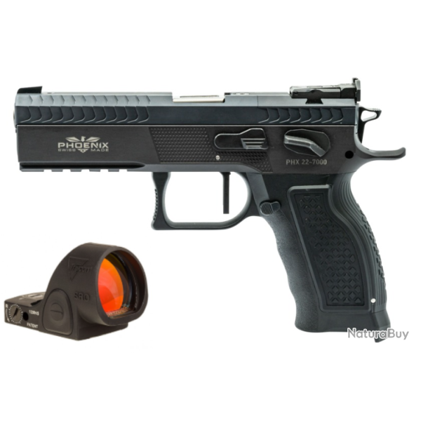 Pistolet Phoenix Predator SA 9X19 pack TRIJICON SRO 5.moa et platine de montage