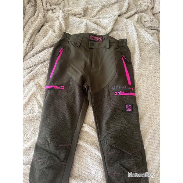 Pantalon chasse traque femme univers kaki rose