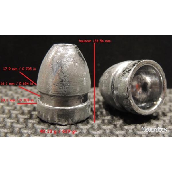 60 Ogives mini� 18.1 mm forme origine pour fusils et mousquetons r�glementaires type 1822Tbis etc.