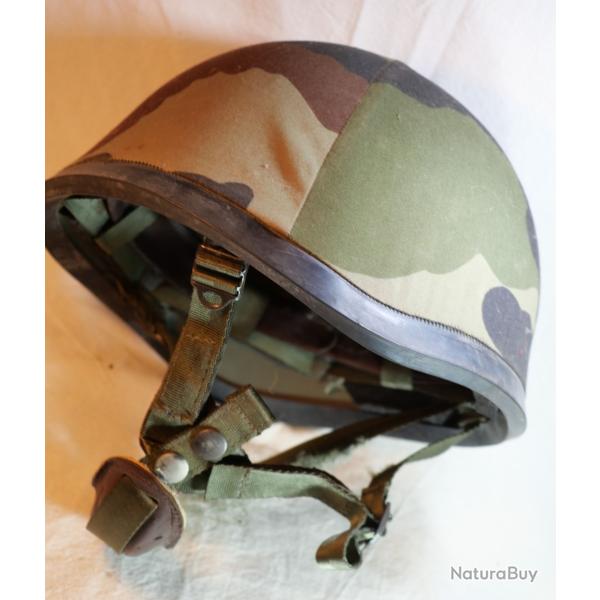 Arme franaise - casque lourd F1 annes 70 complet avec tissus de camouflage DIV25CSQ005