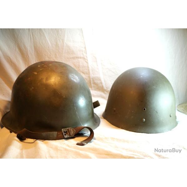 ARMEE FRANCAISE - casque lourd modle 1951 complet avec son liner  DIV25CSQ004