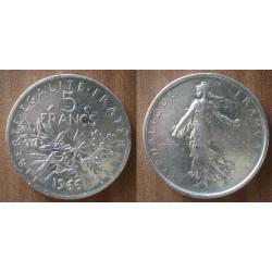 France 5 Francs 1966 Semeuse Piece Argent Frcs Frs Frc