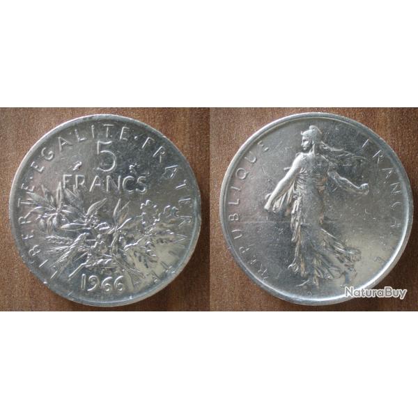 France 5 Francs 1966 Semeuse Piece Argent Frcs Frs Frc