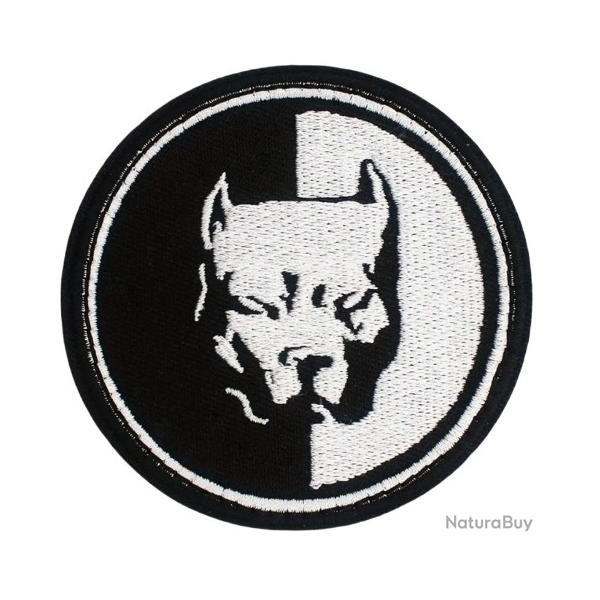 Patch Pitbull - Noir/Blanc - Velcro - Livraison gratuite