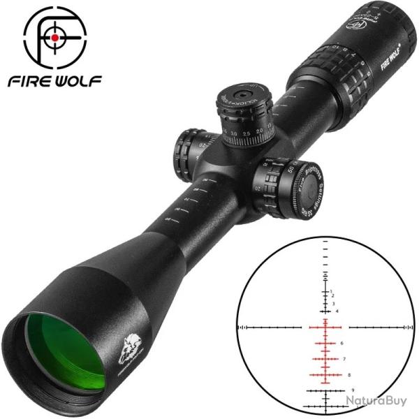 Lunette de Vis�e Fire Wolf 5-25x50 FFP Optique Tactique R�ticule Lumineux Rouge/Vert Chasse 20 MM