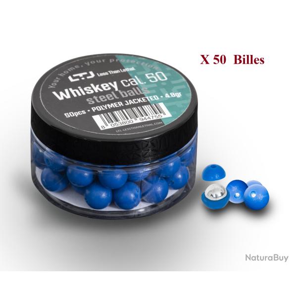 Boites de 50 Billes Polym�re et acier Whiskey   Cal. 50 - LTL