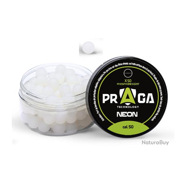 Boites de 50 Billes Silicone Phosphorescente Verte  Cal. 50
