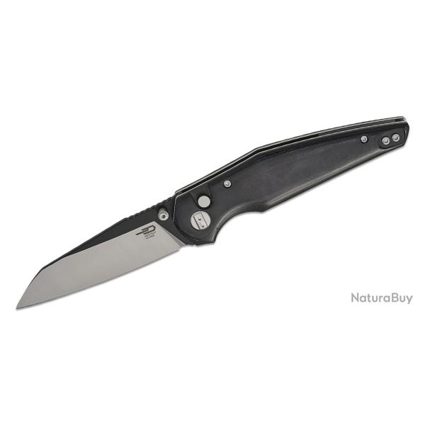 Couteau Bestech Snakebird Lame Acier 14C28N Manche Micarta Black Button Lock KIVT BTKG58B