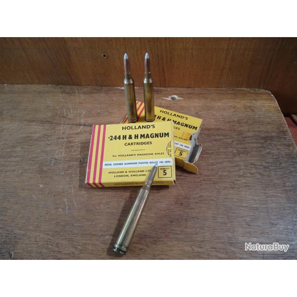 Lot de 4 Boites de 5 balles HOLLAND'S cal 244 H &H mag de collection