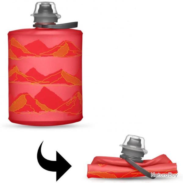 Gourde souple Hydrapak Stow 500 ml rouge