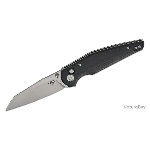 Couteau Bestech Snakebird Lame Acier 14C28N Manche Micarta Black Button Lock KIVT BTKG58C