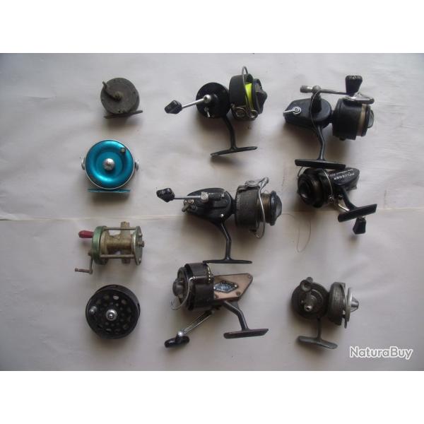 PECHE: LOT 10 MOULINETS ANCIENS bobine dont 3 MITCHELL - Pche carnassier,  la mouche