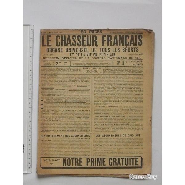 LE CHASSEUR FRANCAIS: AUTHENTIQUE Revue de octobre 1907 - Chasse Arme Sport Publicits - 80 pages