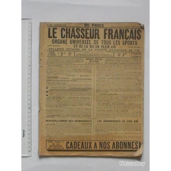 LE CHASSEUR FRANCAIS: AUTHENTIQUE Revue de janvier 1908 - Chasse Arme Sport Publicits - 80 pages