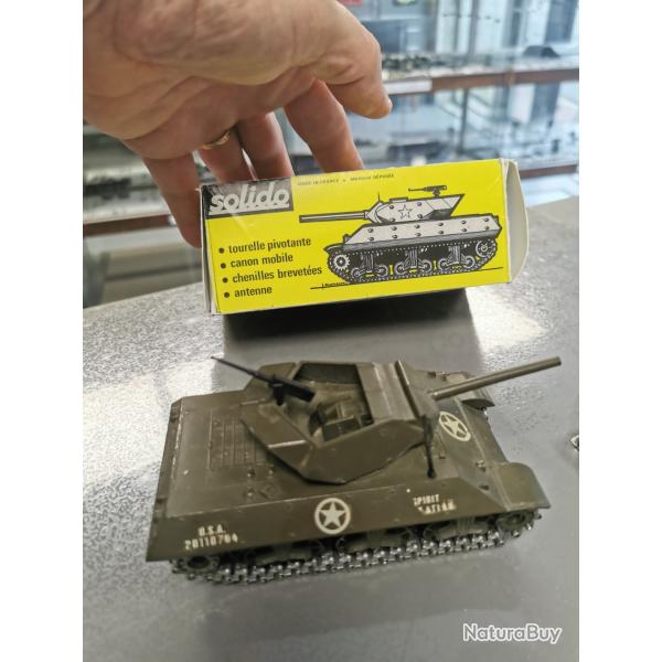 Solido destroyer M10 r�f 232 1972 avec bo�te origine complet avec antenne et mitrailleuse.