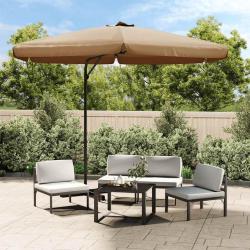 Parasol de jardin avec m&acirc;t en acier 300 cm Taupe