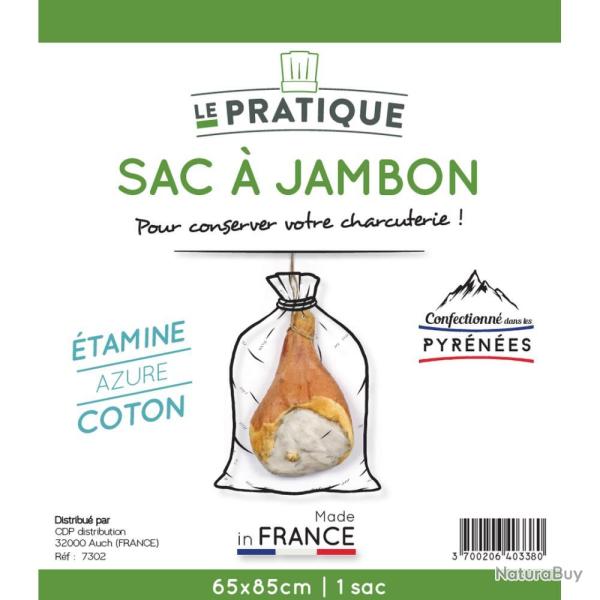 SAC A JAMBON COTON ECRU 65X85 CM - LE PRATIQUE