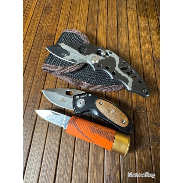 LOT DE 3 COUTEAUX : ZOXXX , TRUE, DERRHUNTER