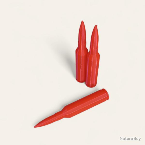 3 Cartouches Amortisseur/Manipulation Rouge en 7 mm PRC - Made in France