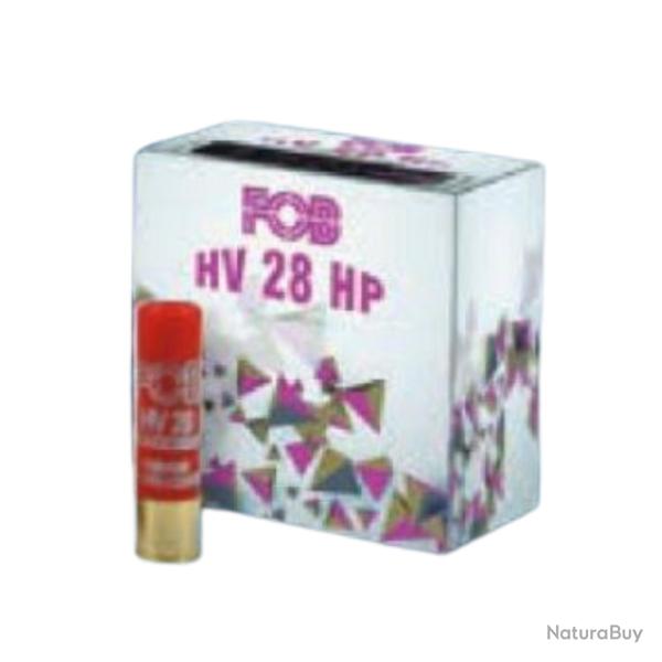 Cartouche de chasse FOB HV 28 HP CAL.28/70 acier hautes performances par 25