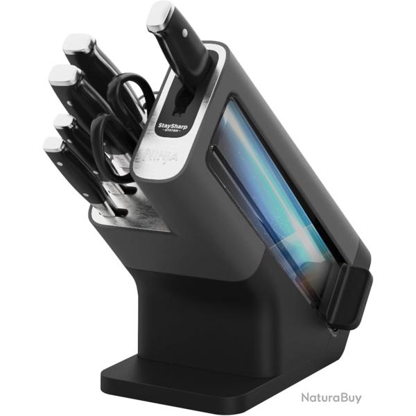 Bloc-couteaux Foodi StaySharp avec Affteur, Ensemble de Couteaux 6 Pices Aiguiss