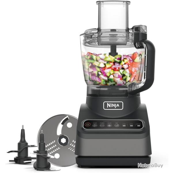 Robot de cuisine avec 4 programmes automatiques,  vitesses manuelles,hacher,trancher. 2,1L, 850W,