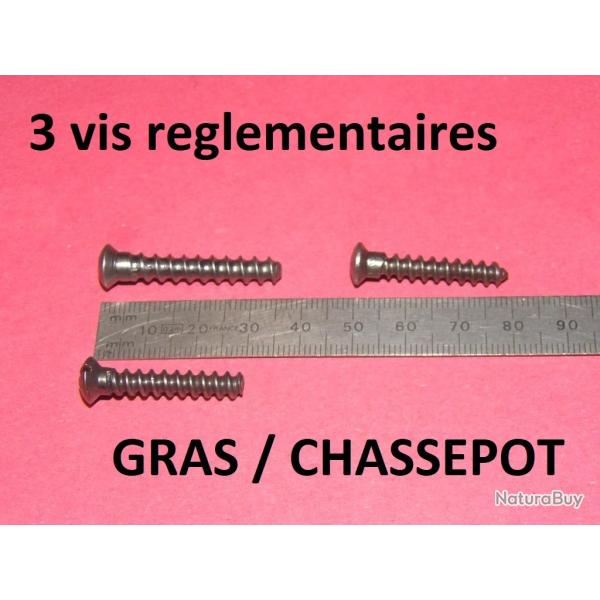 lot de 3 vis � bois de fusil r�glementaire GRAS CHASSEPOT - VENDU PAR JEPERCUTE (D25D333)