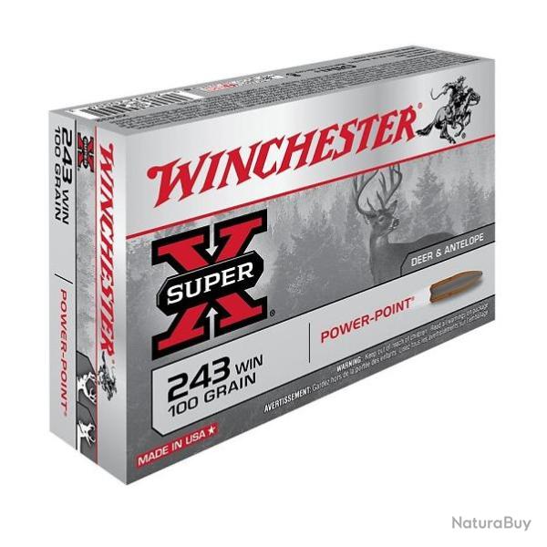 Munitions WINCHESTER 243 Win Power Point 100gr x20