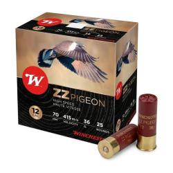 2X WINCHESTER ZZ PIGEON 36 gr calibre 12 70 bourre a jupe 25 cartouches Plomb de