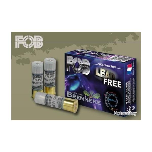 Cartouche  balles FOB CAL.12/70 BRENNEKE 19GR SANS PLOMB PAR 15