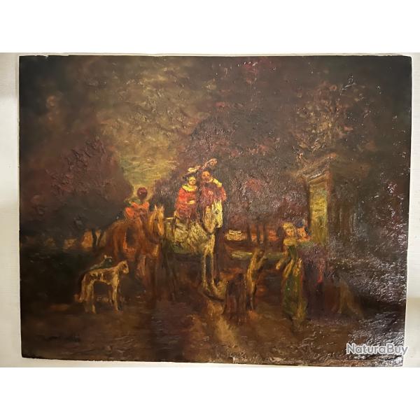 Adolphe Monticelli huile sur panneau