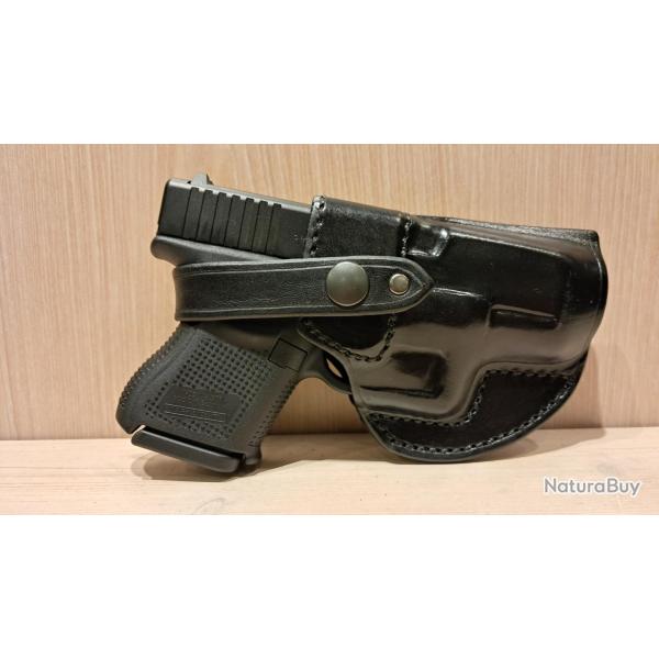 Holster JMC cuir noir GLOCK 26