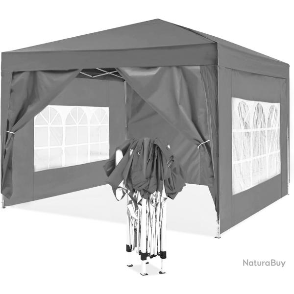 Tonnelle de Jardin Exterieur, Tonnelle Pliable Hauteur R�glable, Tente 3x3, Protection UV50+