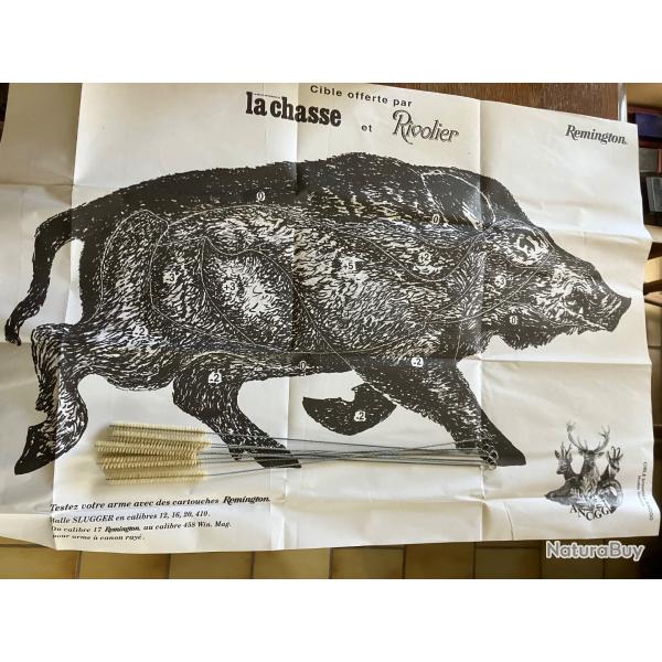 LOT DE 8 BAGUETTES DE NETTOYAGE (longueur 50 cm environ et diamtre 1 cm environ) + 1 cible papier