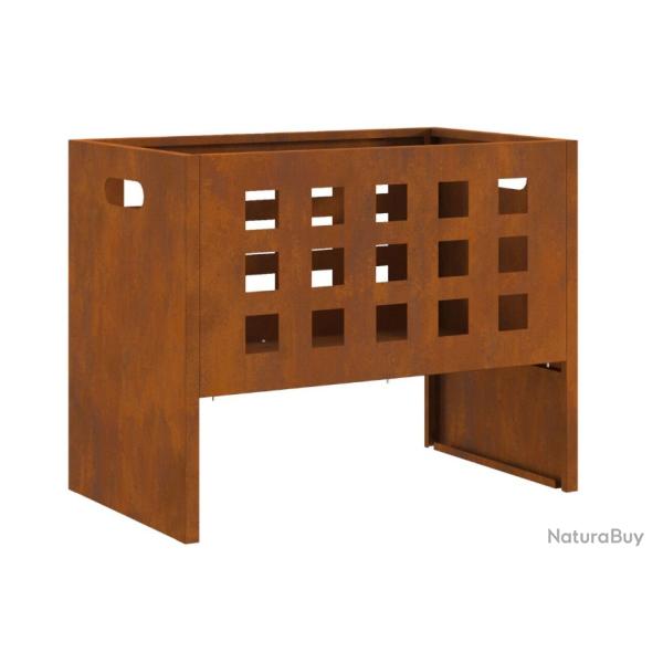 Brasero braise Marron 50 x 30 x 40 cm Acier r�sistant intemp�ries transportable facile ext�rieur