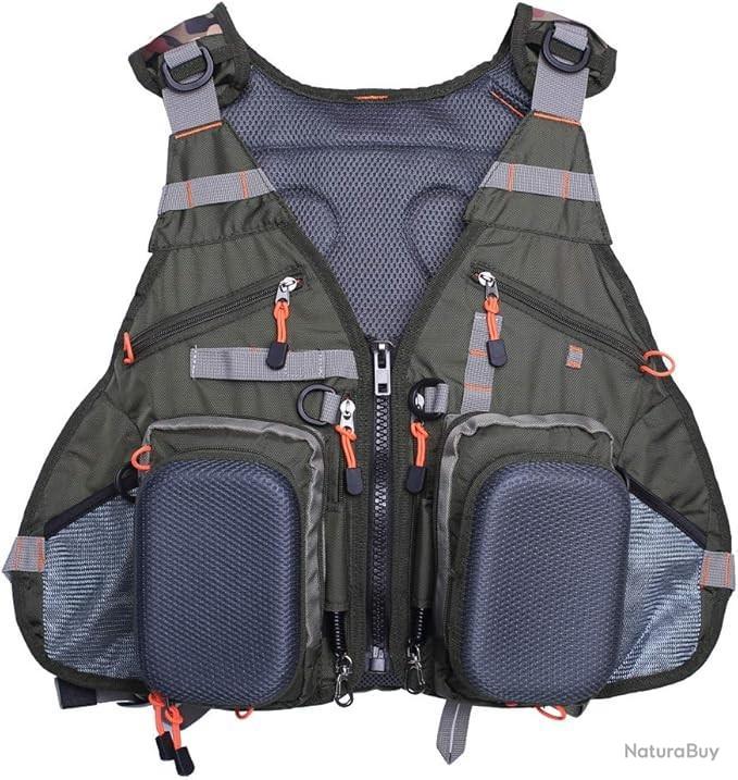 Gilet De Pêche DASH 18 Poches - Taille Unique - Vert - NEUF (sans Emballage)
