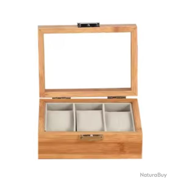 Coffret 3 montres Bote  montres en bois bambou coffret rangement vitrine