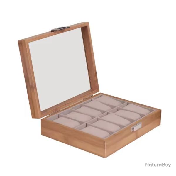 Coffret 10 montres Bote  montres en bois bambou coffret rangement vitrine