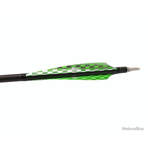 GASPRO - Plumes INDOOR 4.75" DROITIER (RH) SILVER-GREEN