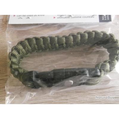 Paracordcraft: Bracelet de survie en paracorde (paracord 550) noir et
