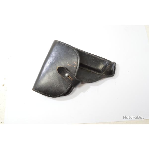 Etui holster cuir noir pour pistolet Marakov 9x18 Allemagne de l'Est. Guerre Froide, mur de Berlin