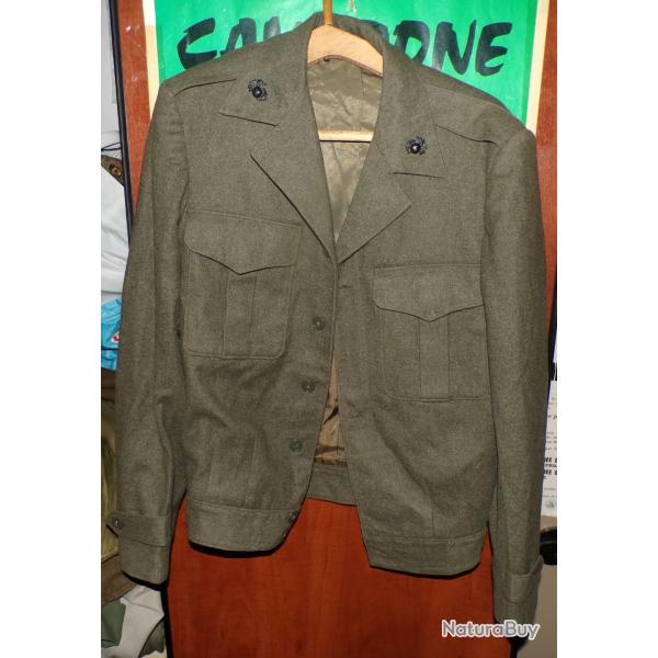 ARMEE AMERICAINE U.S : BLOUSON DE SORTIE DU CORPS DES MARINES , AVEC INSIGNES DE COLS , BOUTONS SUR