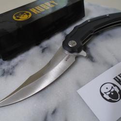 Couteau Kubey Wave Crest Pikal Black Lame Acier 14C28N Manche G10 Linerlock KIVT Clip KUB346A