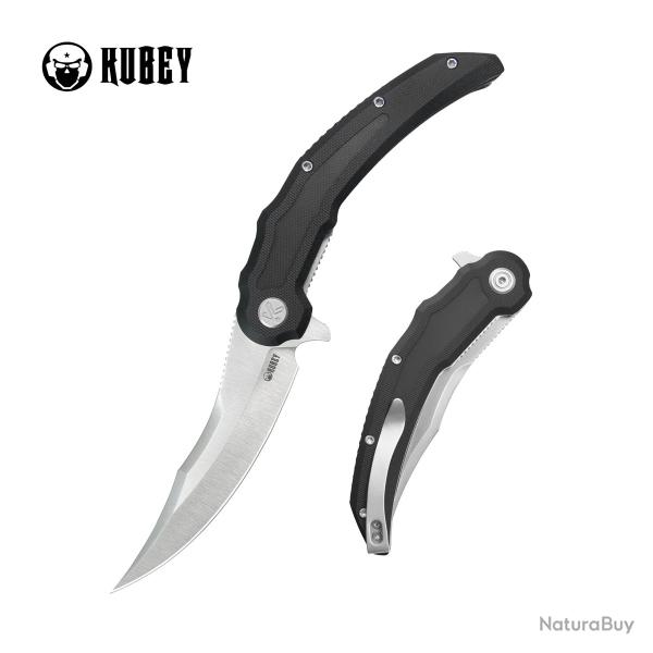 Couteau Kubey Wave Crest Pikal Black Lame Acier 14C28N Manche G10 Linerlock KIVT Clip KUB346A