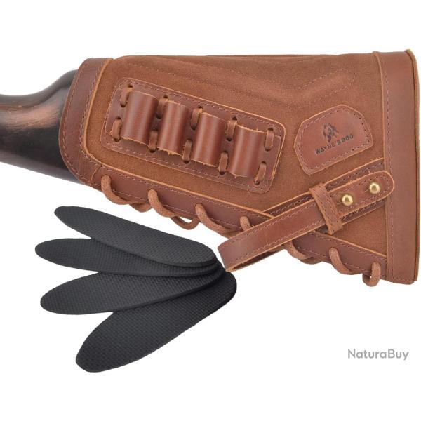 Sabot amortisseur en cuir v�ritable - .308 30-06 - gaucher - marron - LIVRAISON GRATUITE